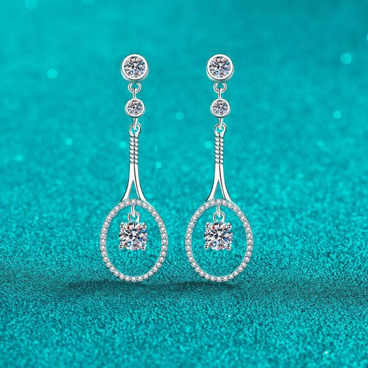 Sparkling drop earrings featuring 1 carat moissanite