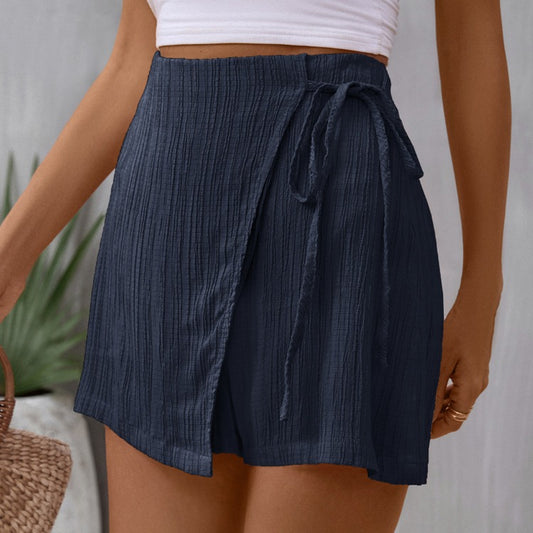 Chic & Breezy Textured Tie-Waist Skort