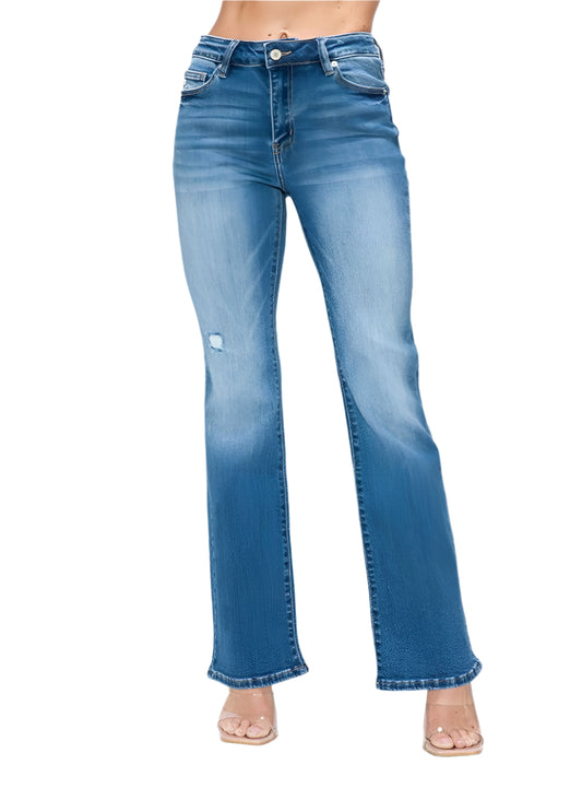 Bytos | Distressed High Rise Jeans with Pockets