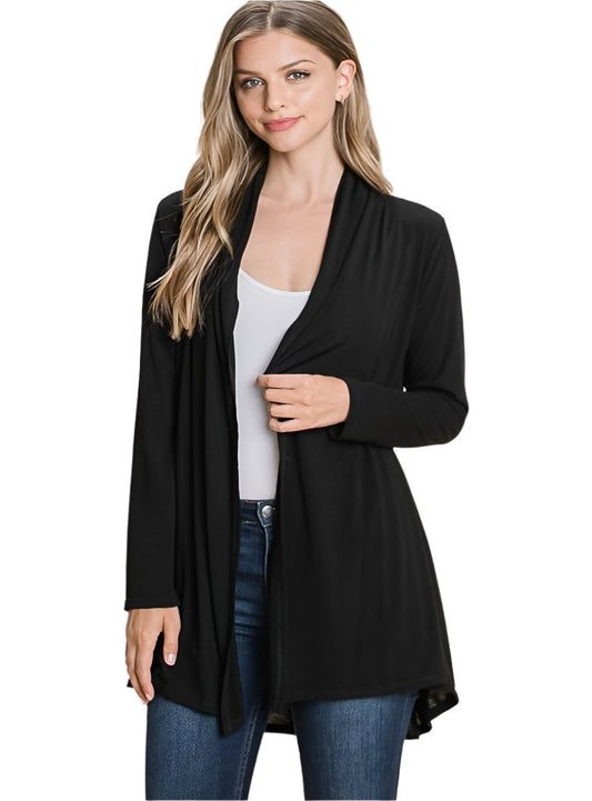 Classic Black Long Sleeve Cardigan