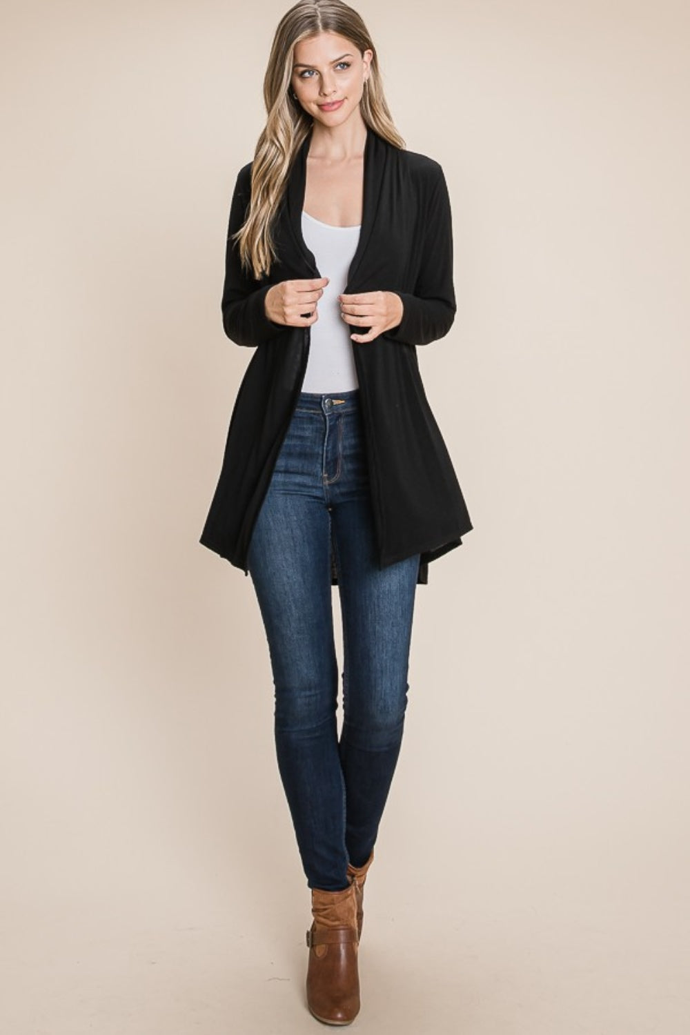 Classic Black Long Sleeve Cardigan