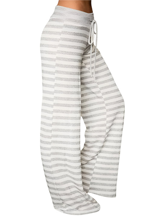 Gray comfortable striped lounge pants