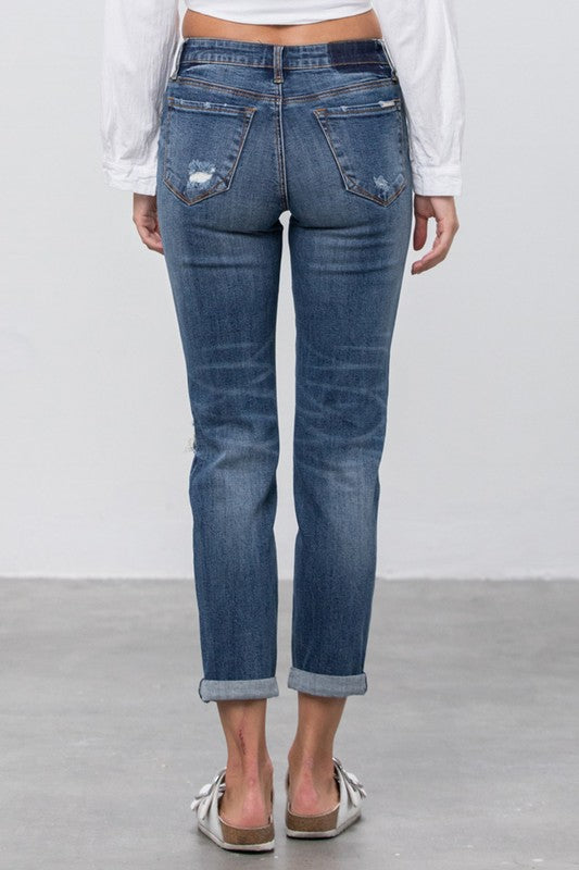 Insane Gene | Mid Rise Slim Boyfriend Jeans | Whimsical Clothing