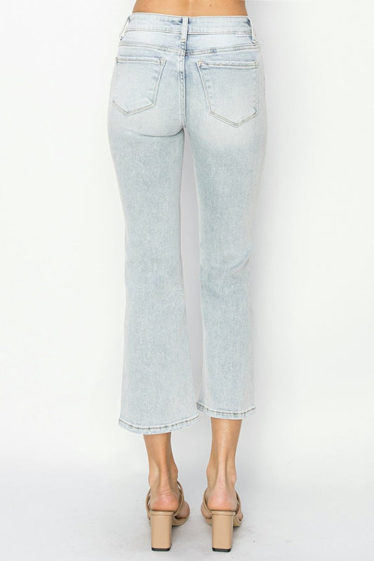 RISEN Jeans | Mid Rise Cropped Flare Leg