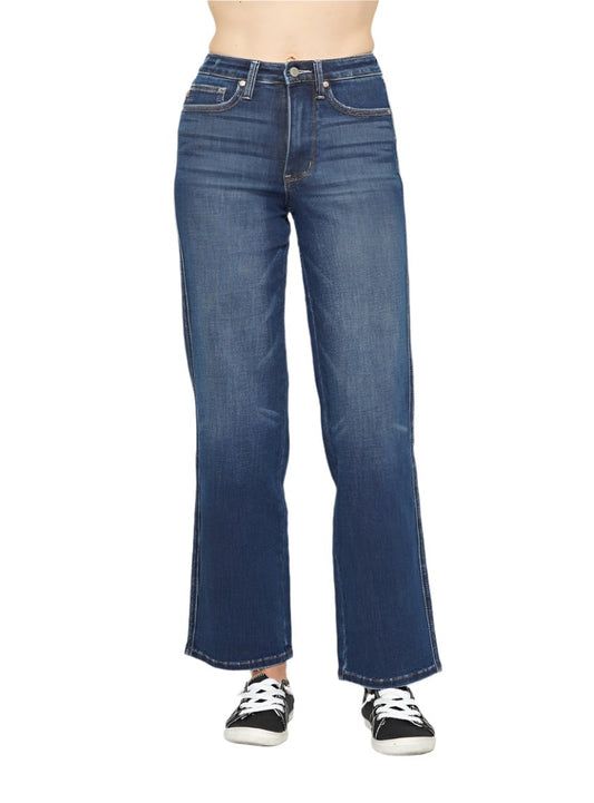 Front view of Judy Blue high waist tummy control jeans in medium wash.