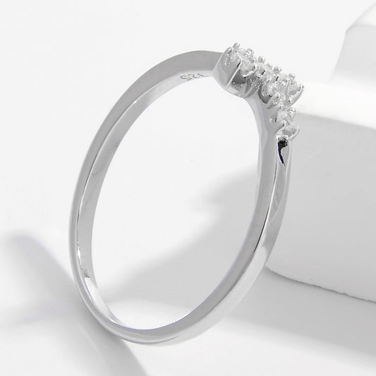 Minimalist silver ring with delicate cross