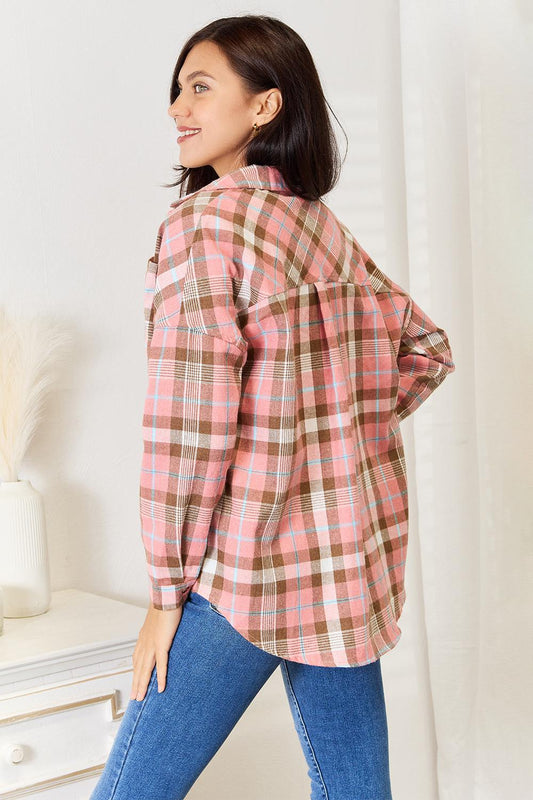 Lightweight plaid shirt perfect for layering and casual wear.