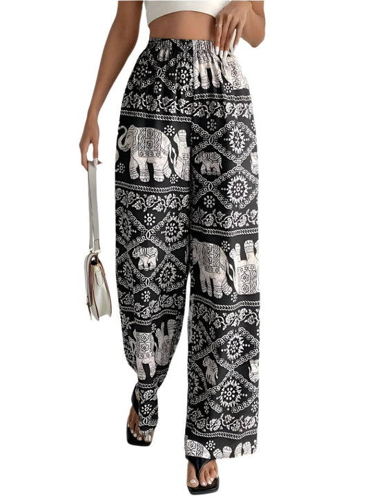 Statement Pants – Bold Elephant Print for a Standout Look