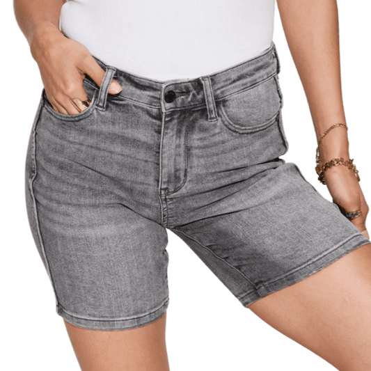 Judy Blue Full Size High Waist Washed Denim Shorts - Whimsical Appalachian Boutique