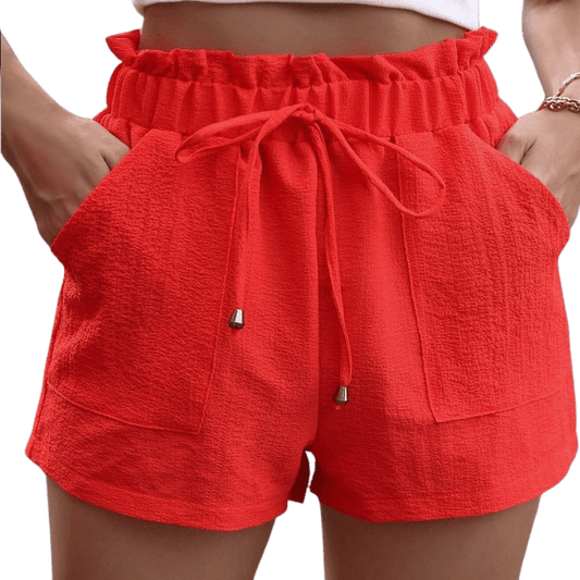 Tied High Waist Shorts with Pockets - Whimsical Appalachian Boutique