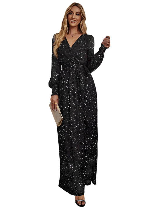 Stylish black dress with long sleeves