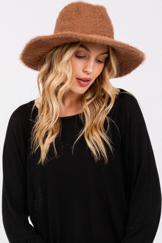 Stylish winter fedora with soft texture
