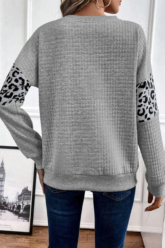 leopard crew neck