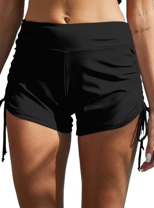 Drawstring Mid-Rise Waist Swim Shorts - Whimsical Appalachian Boutique