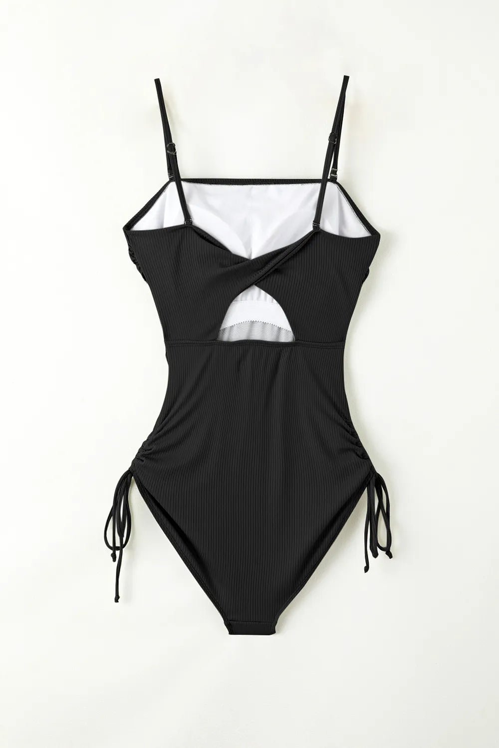 Spaghetti Strap Sleeveless Black One Piece Swimsuit - Whimsical Appalachian Boutique