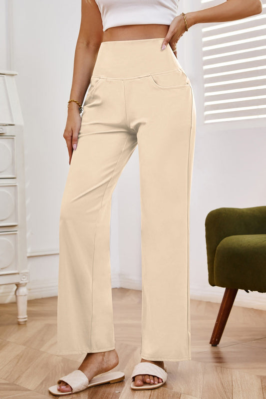 Elegant tan high waist pants for any occasion