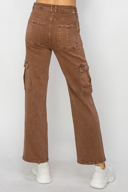 Full-length shot of RISEN high-rise cargo jeans