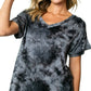 Plus size charcoal tie-dye V-neck t-shirt