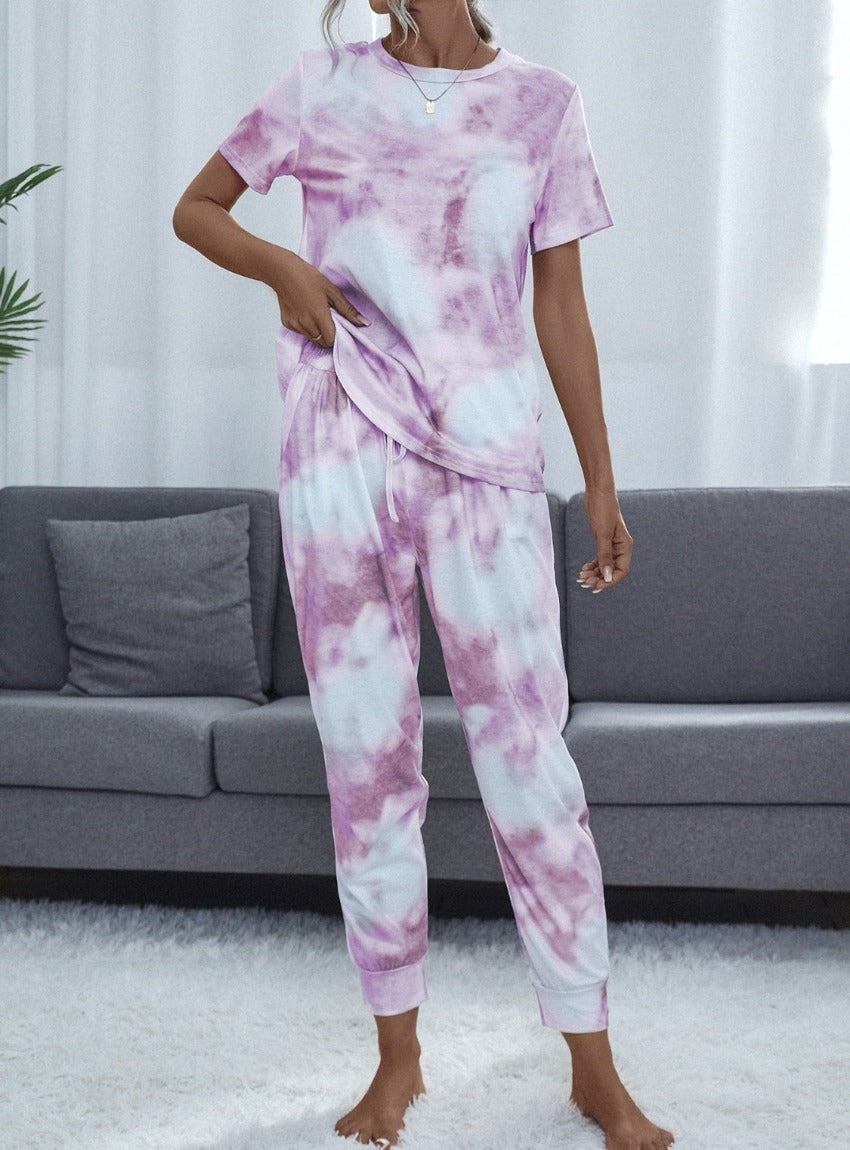 Cozy up in style with our purple tie-dye lounge set, perfect for relaxing days or casual outings. Comfort meets chic in every wear.