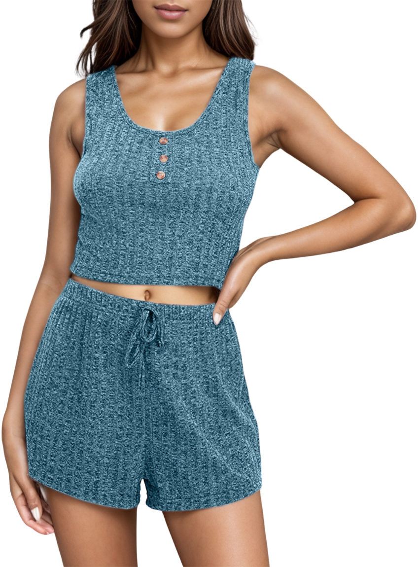 Discover ultimate comfort with our Scoop Neck Top & Shorts Set, perfect for relaxed days at home or casual outings. Luxurious loungewear awaits.
