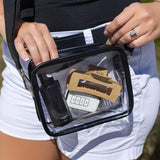 Clear PVC Leather Strap Crossbody Stadium Purse