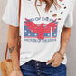 Patriotic white t-shirt featuring eagle graphic and inspirational phrase.
