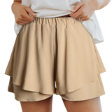 Chic layered shorts with elastic waistband for the perfect fit. Versatile, breathable, and effortlessly stylish for every occasion.