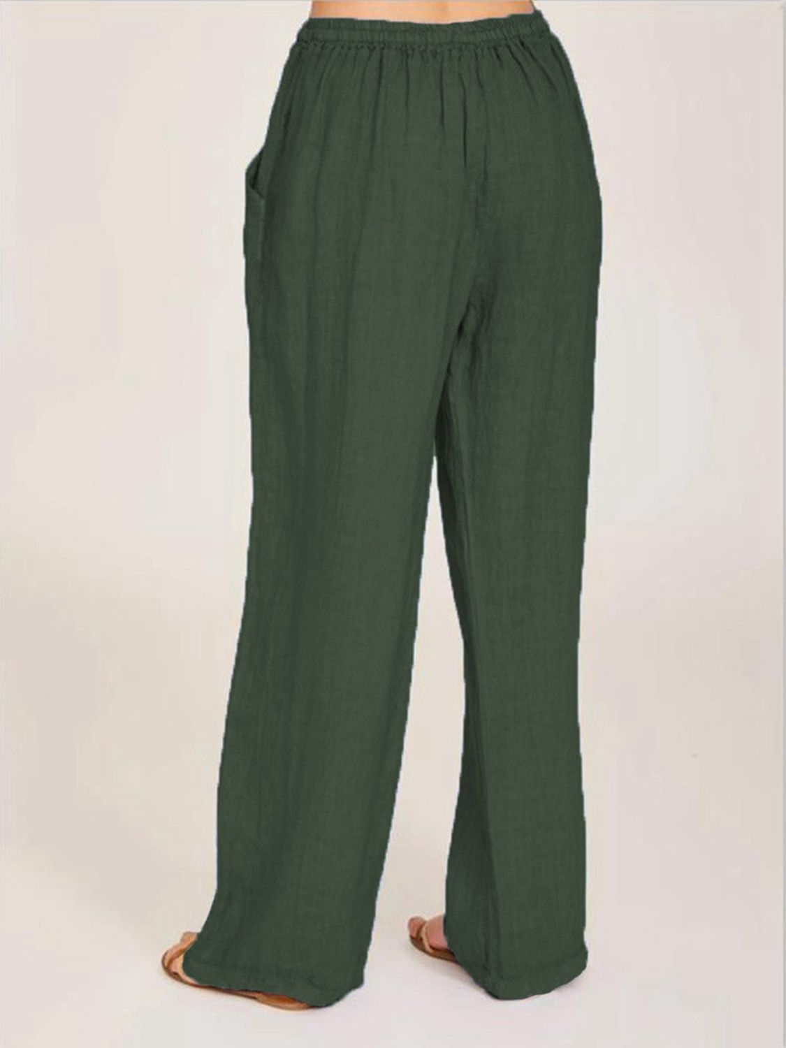 Straight Leg Drawstring Pants with Pockets