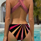 Crisscross Striped One-Piece Swimwear – perfect fit, bold stripes, and a hint of allure for the modern woman