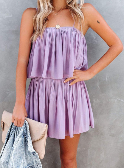 Chic Ruched Spaghetti Strap Romper in 6 colors. Perfect blend of elegance and comfort for any summer occasion