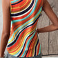 Striped retro tank top with sleeveless design and button-down feature