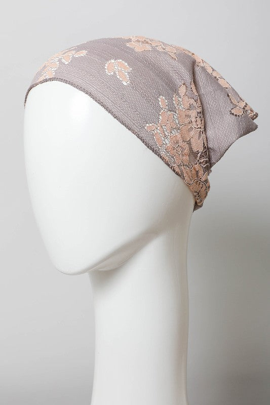 Bohemian Floral Lace Headscarf Available in 3 Colors