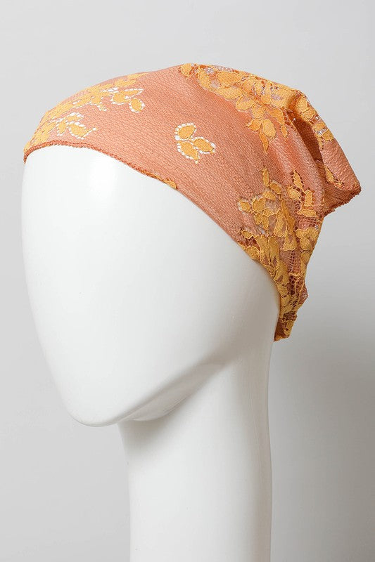 Bohemian Floral Lace Headscarf Available in 3 Colors