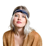 Bohemian style twisted headwrap available in white and navy