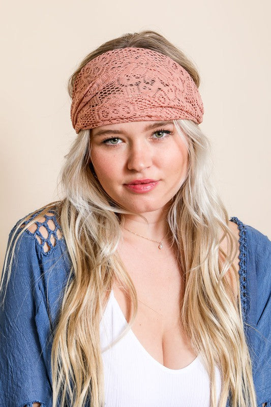 Bohemian style lace headwrap to accessorize your bohemian summer look!