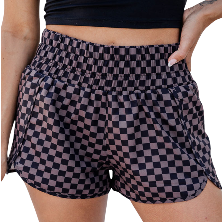 Shop the versatile Checkered Elastic Waist Shorts, perfect for style and comfort on any casual day. Easy wear, easy care!