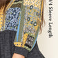 Fashionable plus size blouse with intricate patchwork