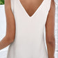 Boho-chic white tank top with eye-catching front embroidery