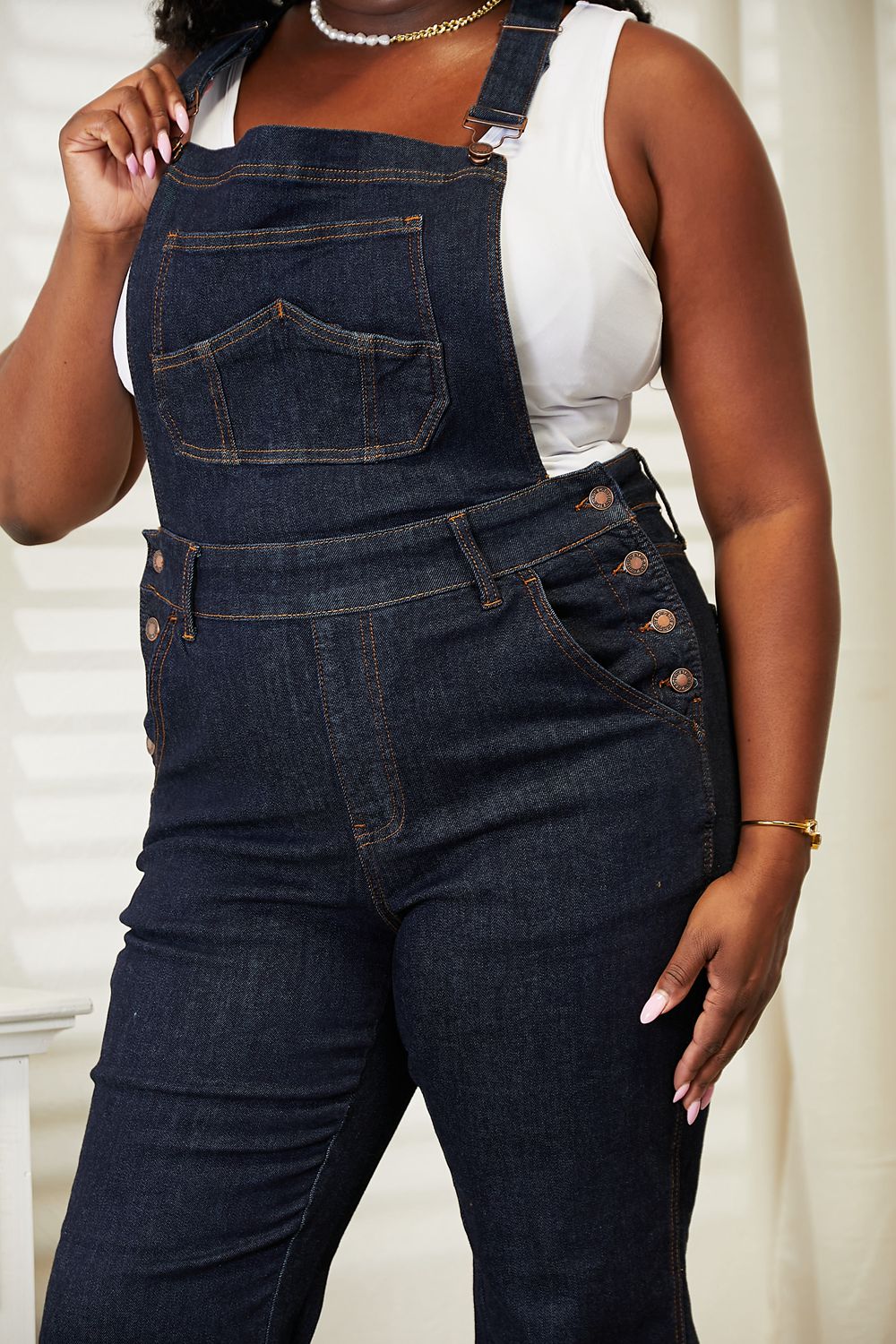 Premium denim overalls with spacious pockets