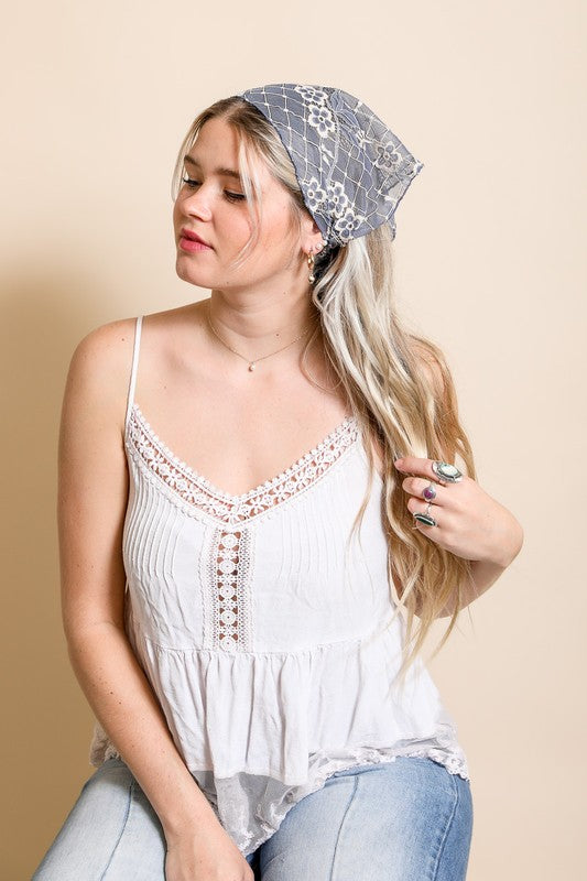 Bohemian Floral Lace Headscarf Available in 3 Colors