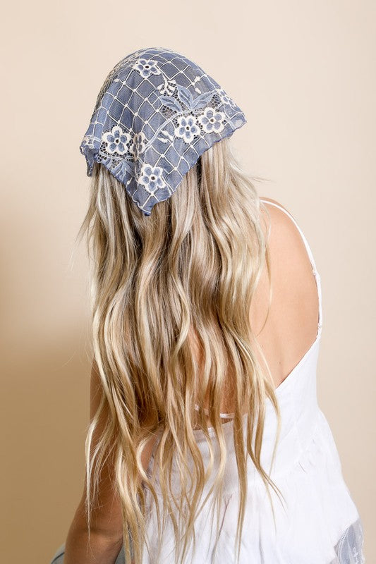 Bohemian Floral Lace Headscarf Available in 3 Colors