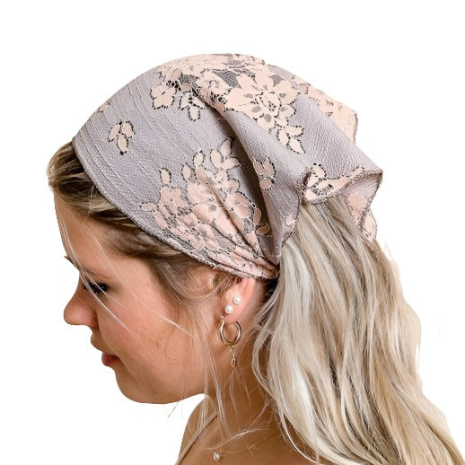 Bohemian Floral Lace Headscarf Available in 3 Colors