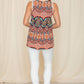 Relaxed fit bohemian sleeveless top with intricate patterns