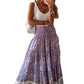 Flowy floral maxi skirt in lavender hues