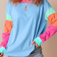 Pastel Sleeve Color Block Sweatshirt