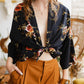 Navy floral kimono with breezy fabric