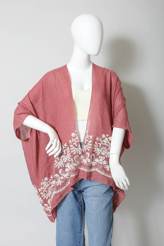 Casual Kimono for Women in Coral Pink
