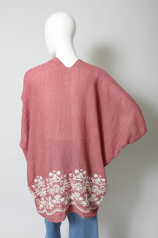 Lightweight Kimono for Women in Wine Red