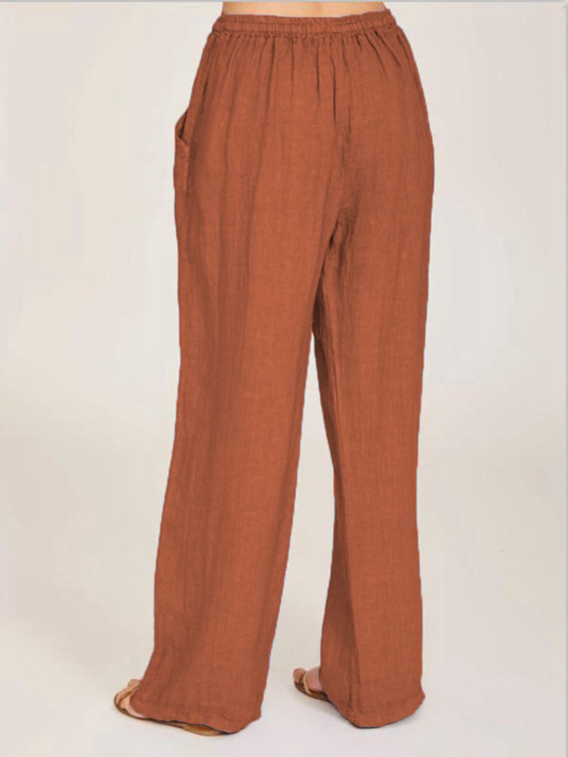 Straight Leg Drawstring Pants with Pockets