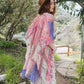Bohemian style kimono cardigan in a flowy, relaxed fit.